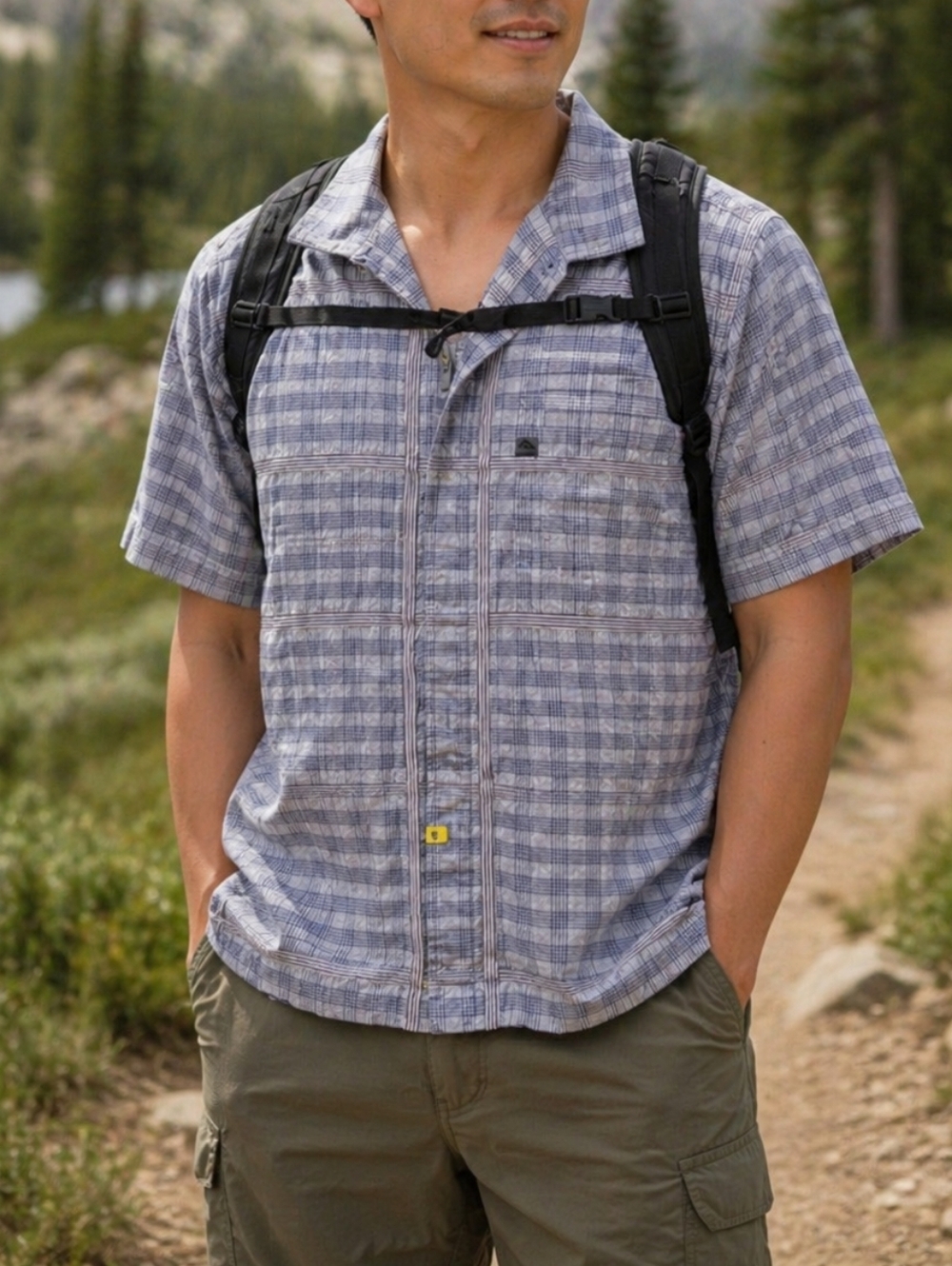 The North Face 100% Cotton Men’s Button Down Shirt Plaid Short Sleeve Casual Out